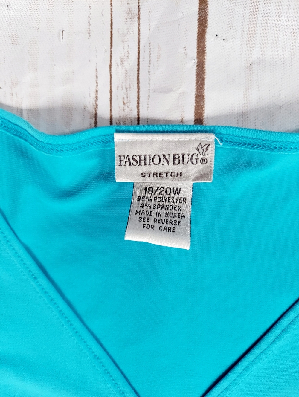 🔴3/$15 Fashion Bug Sexy V-Neck Sleeveless Turquoise Top Women's 18/20W - Picture 8 of 8